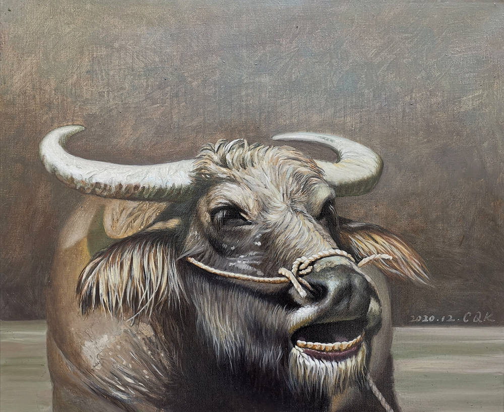 陈齐堃画牛迎牛年