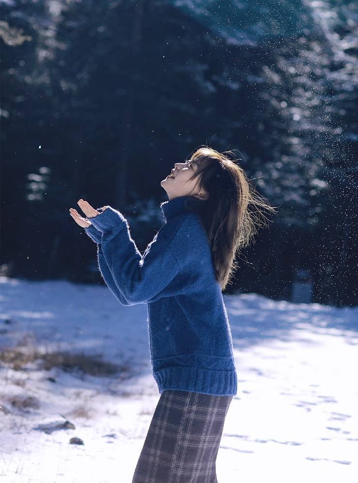 雪地里的唯美小清新