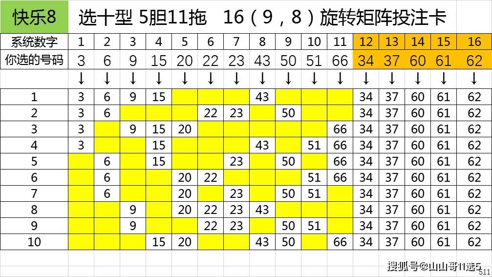 另外,如果对于号码选胆没什么把握,也可以选用平衡式矩阵,不区分号码