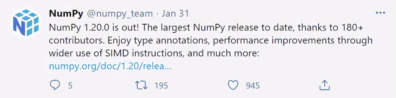 Python|NumPy新增函数注释等功能,支持Python 3.7+