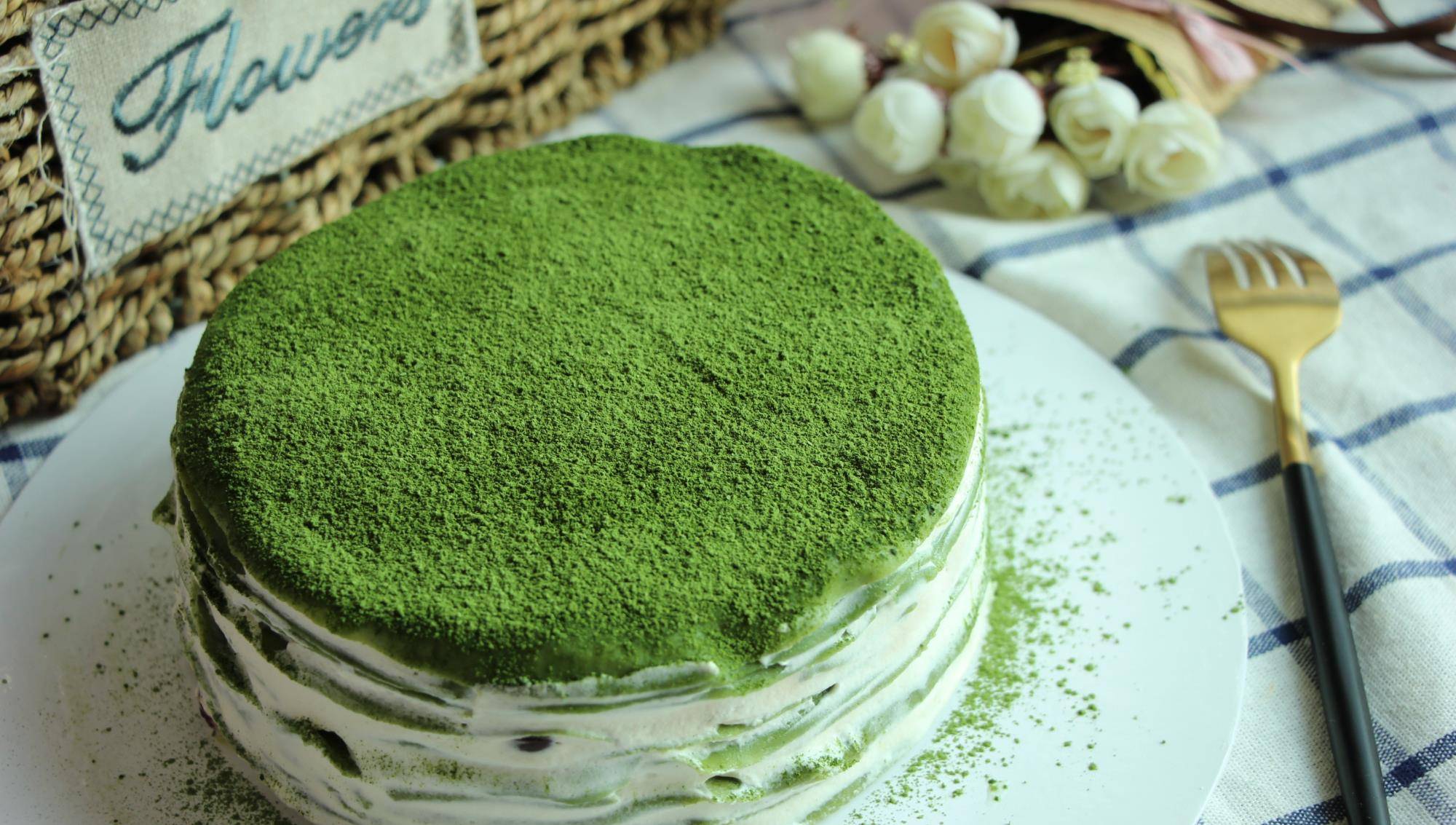 抹茶蜜豆千层蛋糕的做法薄如蝉翼的千层皮制作技巧全分享