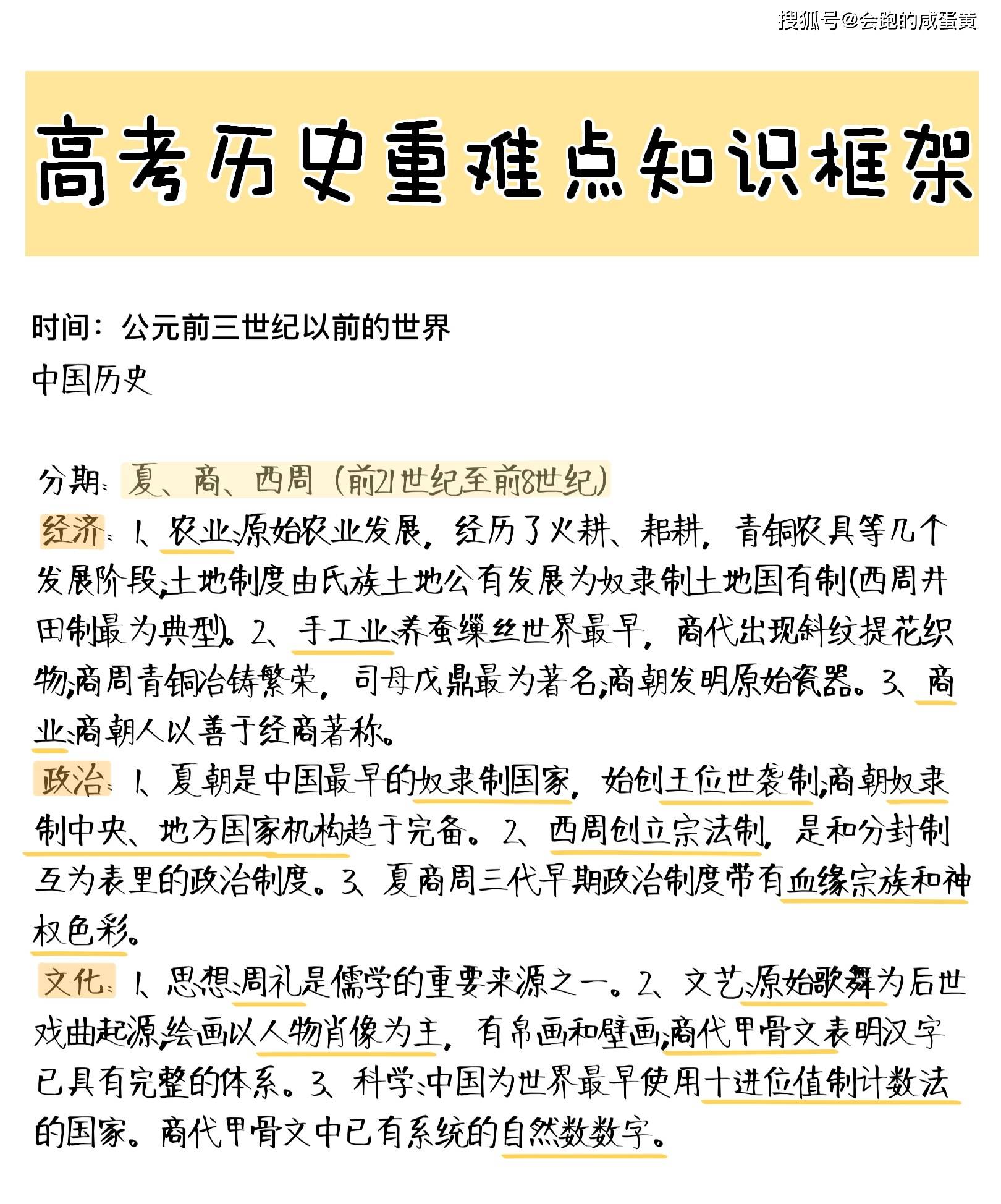 2021年新高考历史历史重难点知识框架总结