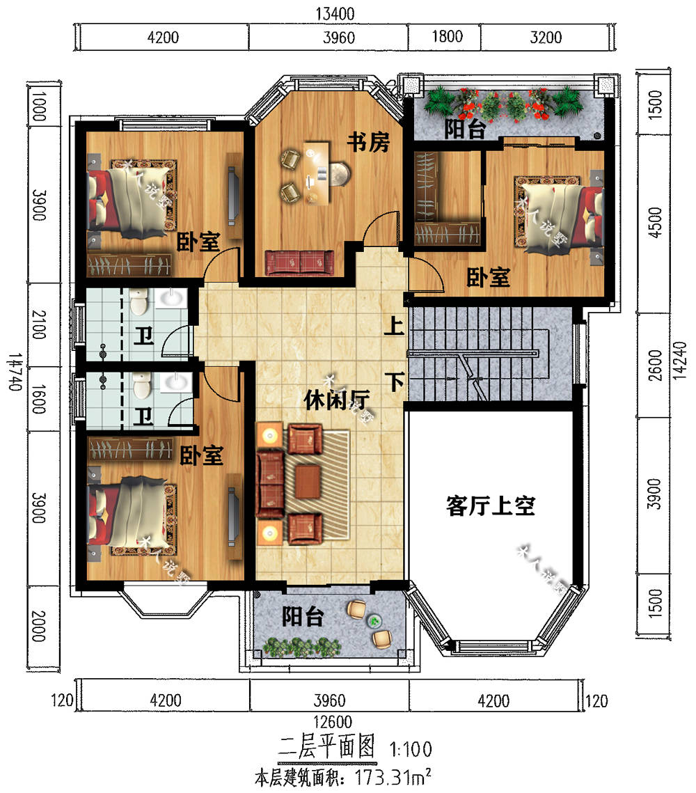 12米寬的兩棟農村別墅設計圖紙很詳細收藏以後建房用