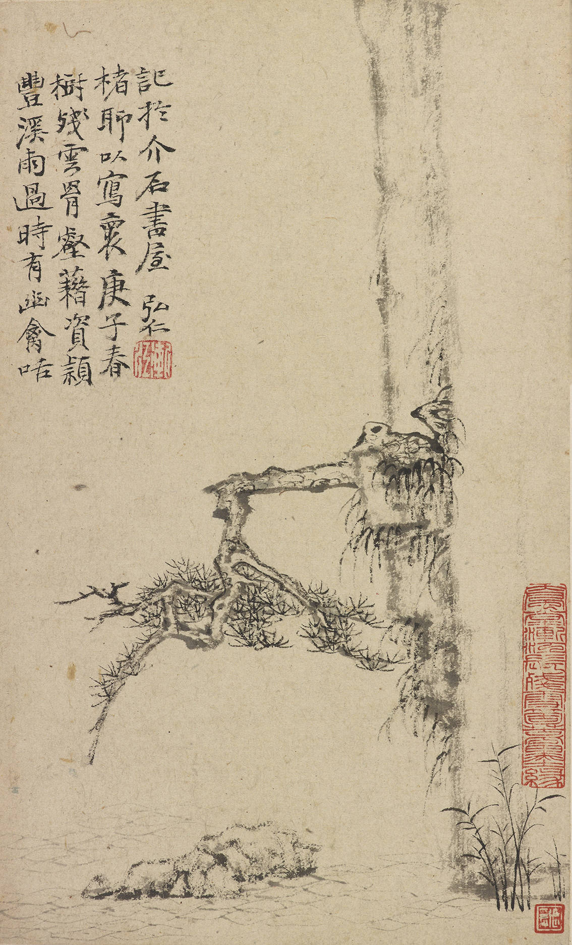 作品名称:《丰溪山水册》/材质: 纸本设色/尺寸:50×36cm/作者:弘仁