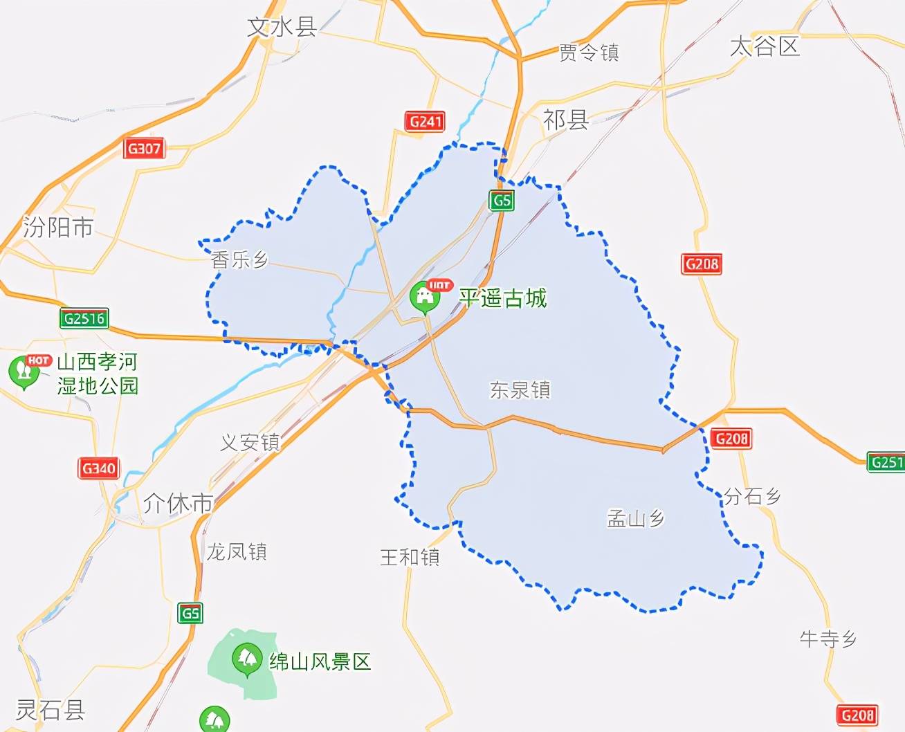 平遥县各乡镇村地图图片