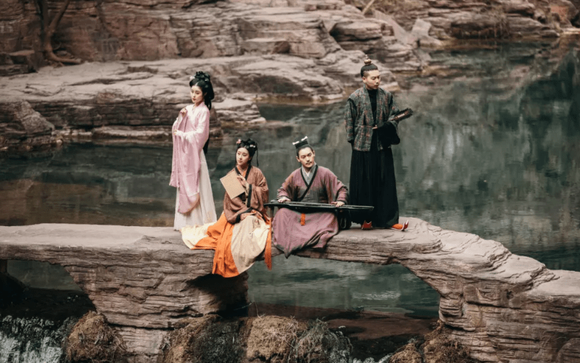 携手竹林七贤蹁跹而来,微风阵阵,琴音袅袅,礼乐展演,魏晋风度汉服秀