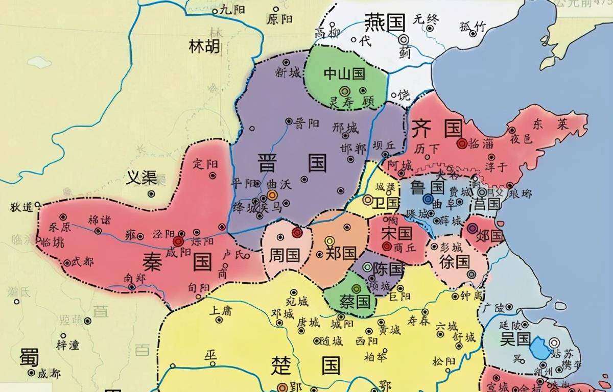 春秋地图六国图片