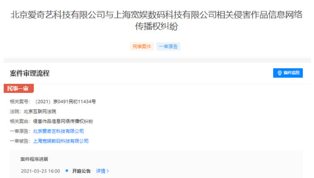 愛奇藝起訴B站即將開庭 案由涉及網(wǎng)絡(luò)傳播權(quán)糾紛