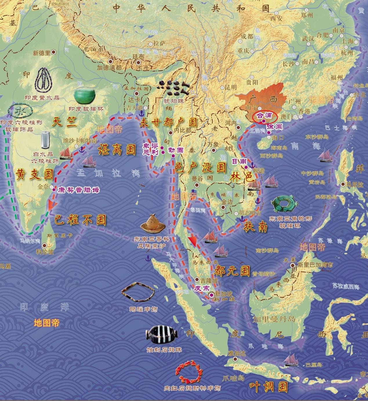 广西有几个沿海城市钦州,北海,防城港,在历史上都非常有名气.