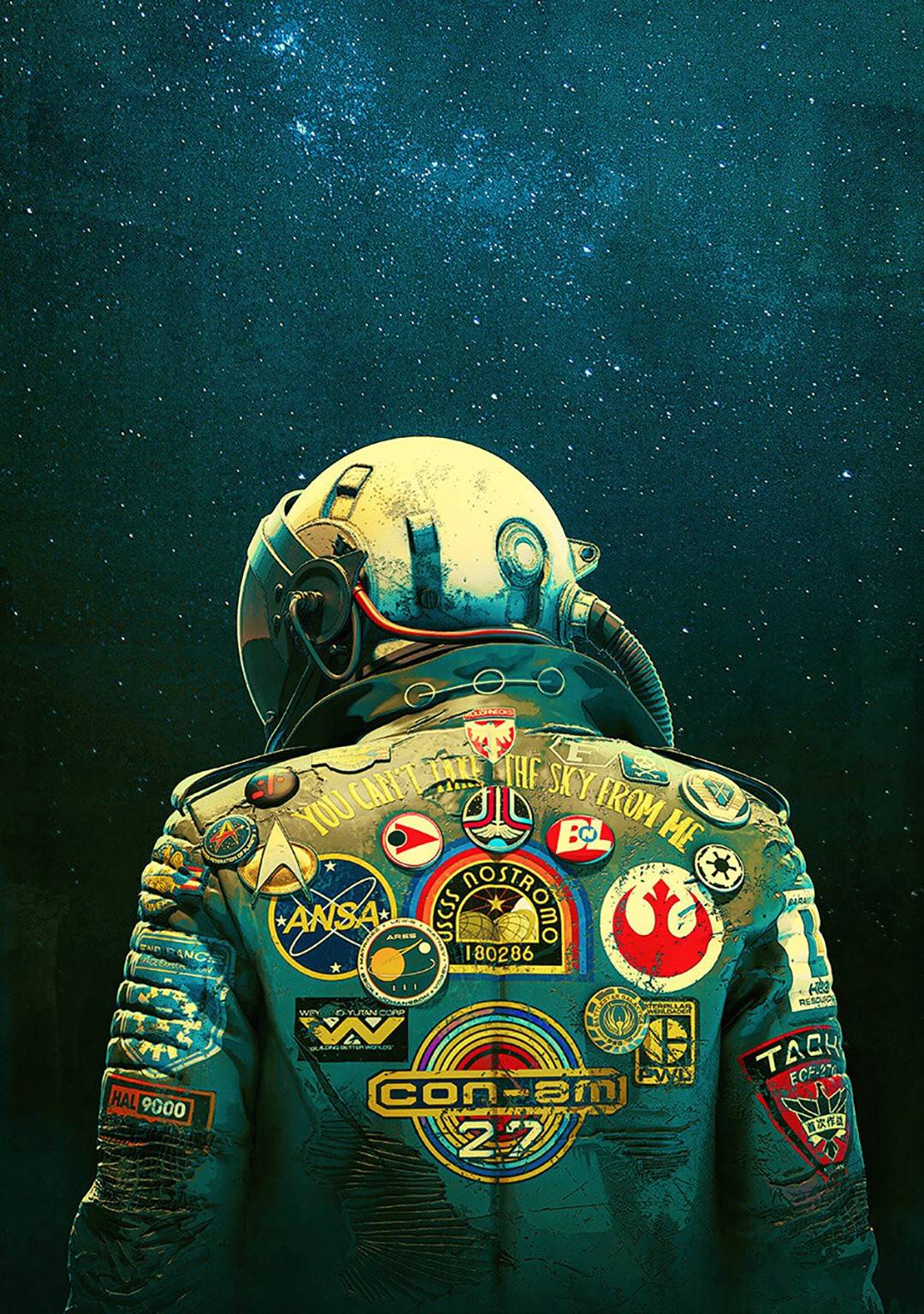 带有强烈的科幻风格的插画,一股末世硝烟的感觉扑面而来