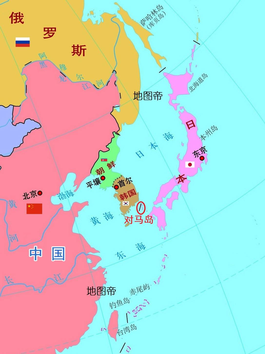 朝鲜海峡上的对马岛 属于韩国还是日本 俄国