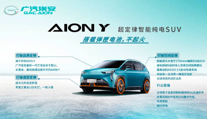 广汽aiony新纯电suv预售1059万起续航600km车内空间超大