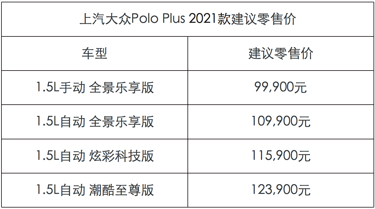 大众polo2021款报价图片