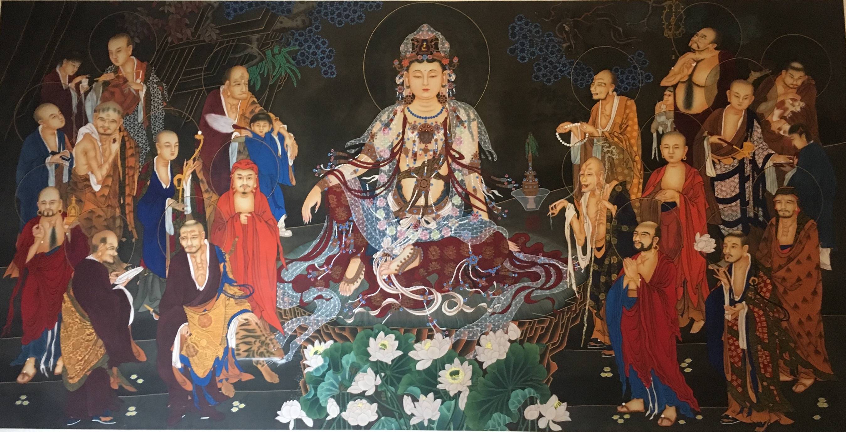 刘藏元作品《十八罗汉拜观音》575万成交