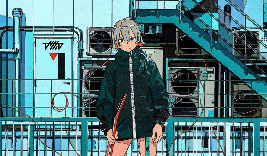 复古风日系少女插画将天空风景都附上了胶片般的滤镜