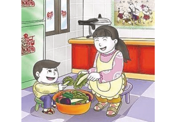 帮妈妈择菜锻炼宝宝手部肌肉