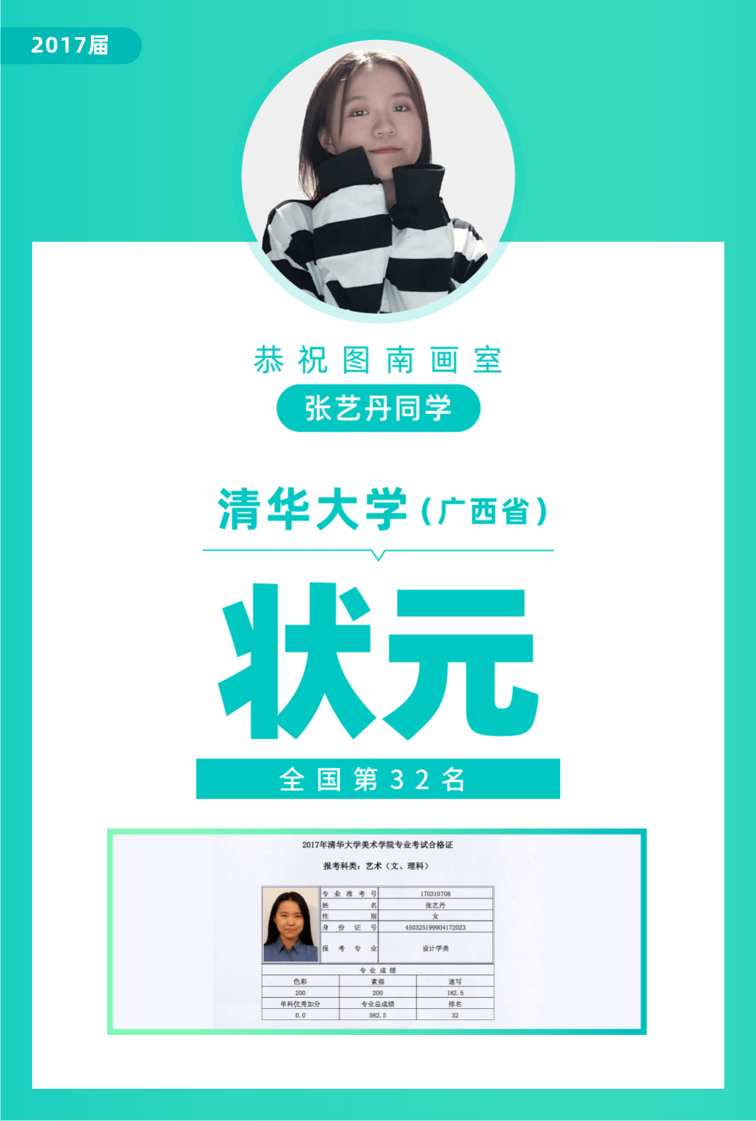 广西图南画室优秀学员故事|清华大学广西状元——张艺丹