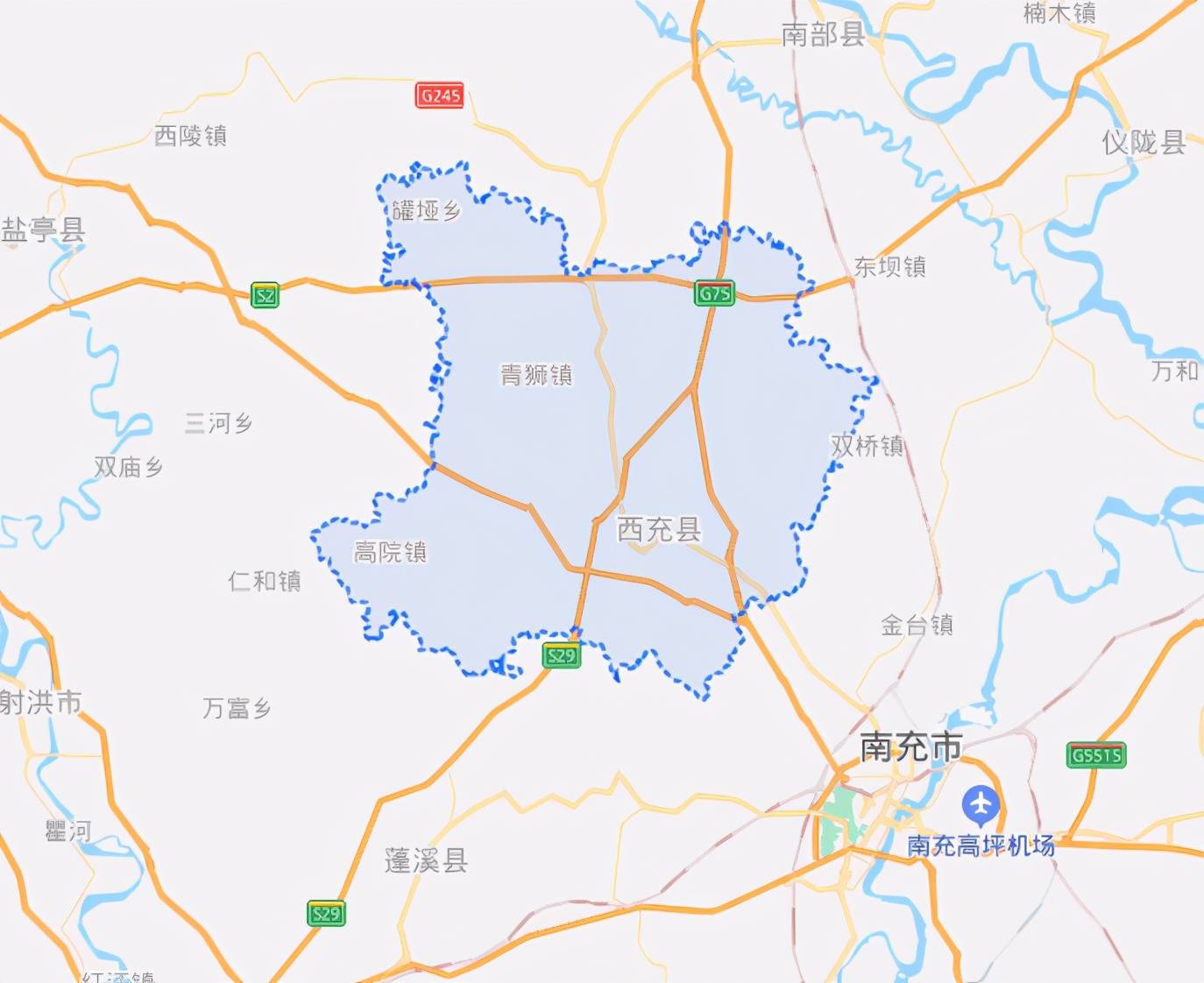 西充县县城地图图片