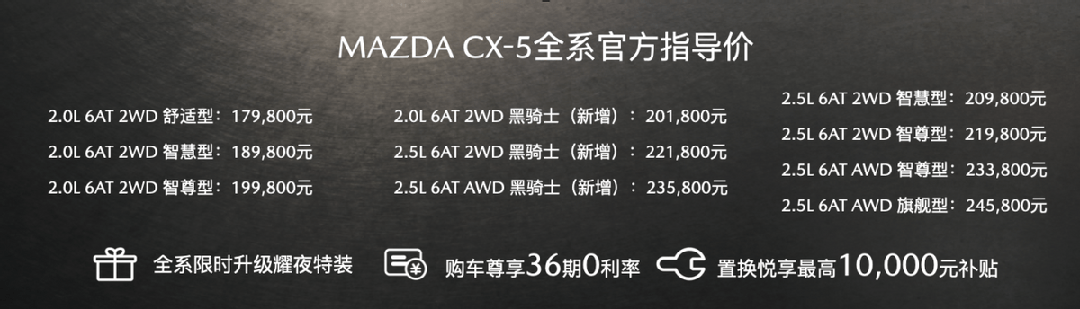 马自达cx 5 黑骑士 18万上市 其实是台高级灰 外观