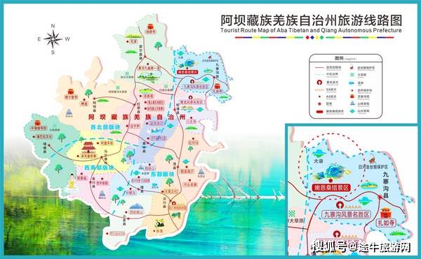 嫩恩桑措神仙池风景区位于川西北高原九寨沟县大录乡境内,与九寨沟