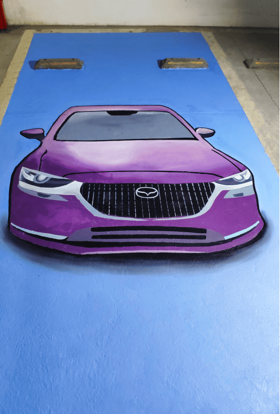 涂怪兽当代年轻人玩车位涂鸦可不是光可爱就够了呢