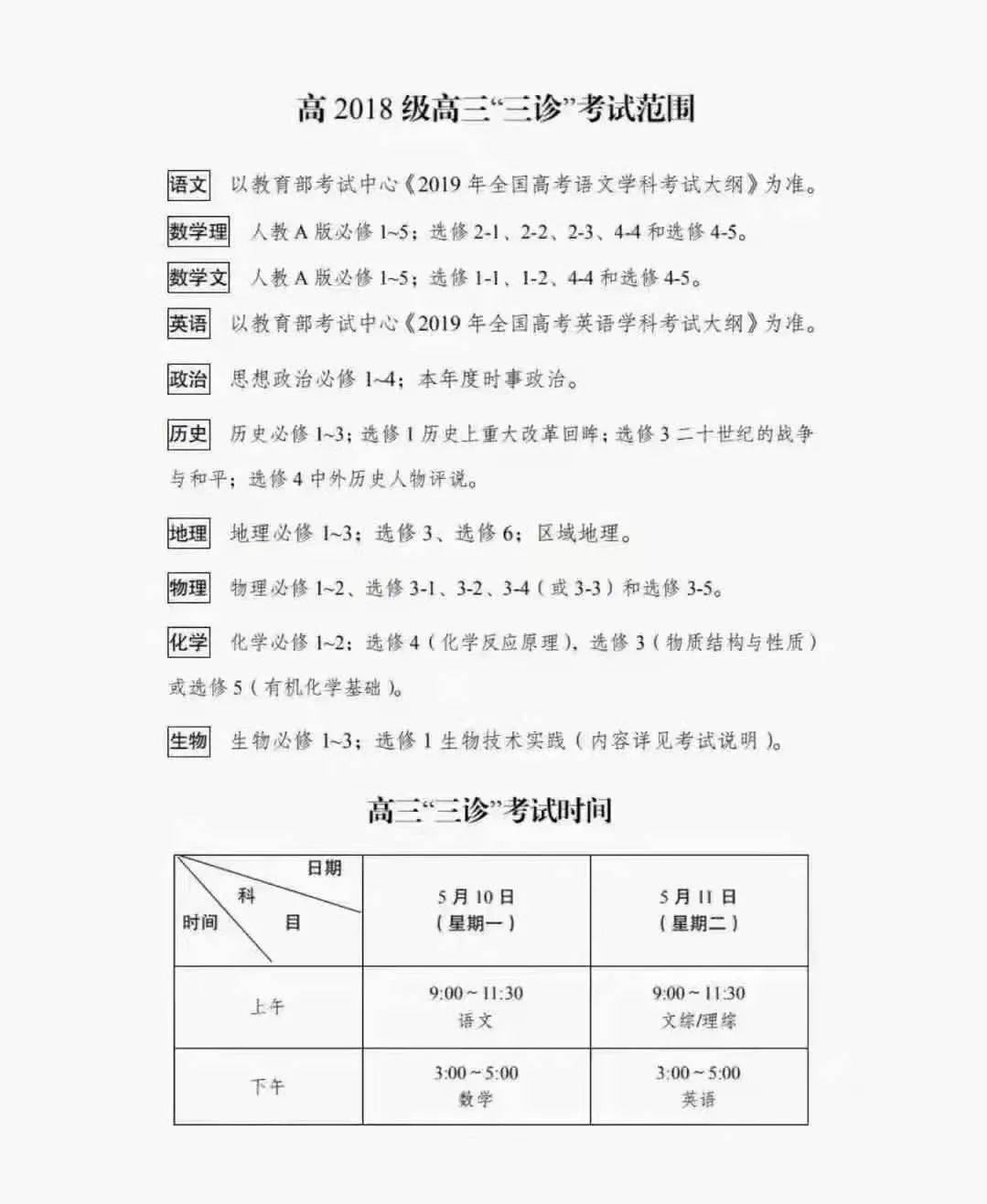 2021年成都高三三诊考试时间及范围公布近3年真题免费领快来练练手吧
