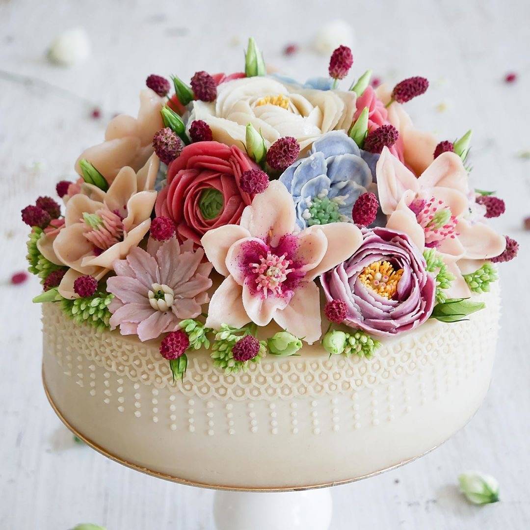 韩式裱花蛋糕图片欣赏_奶油