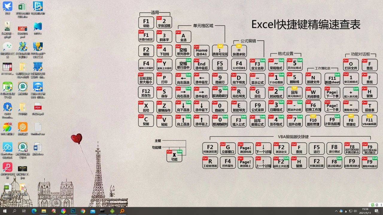 11张excel快捷键桌面壁纸 非常实用 请查收 小雨