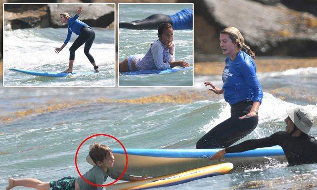 原创伊万卡玩冲浪彻底放飞自我摔得够呛丢了淑女范儿腿粗身材好壮