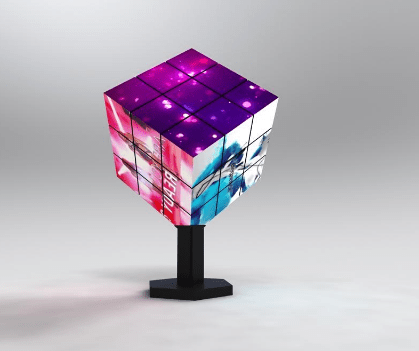 软屏光电:浙江led旋转魔方屏提升广告创意
