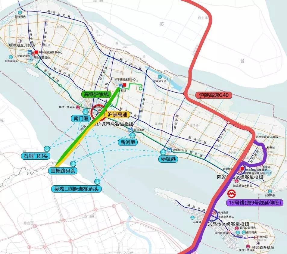 规划在崇明岛有一站点,未来通车后可直达上海曹路和浦东东站