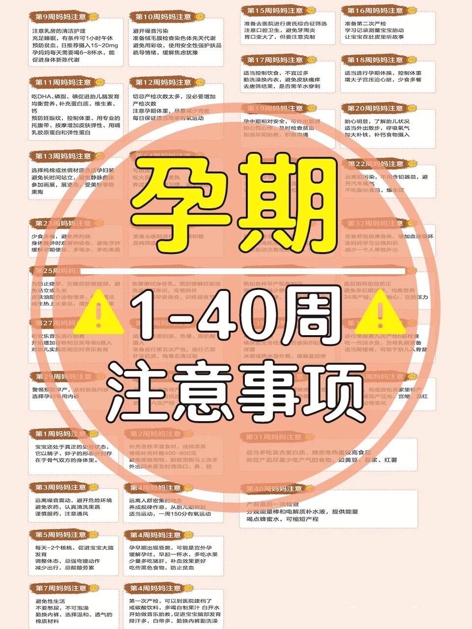 孕期1 40周的注意事项 生一个健康宝宝 孕妇