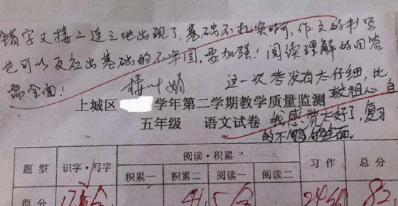 試卷上的