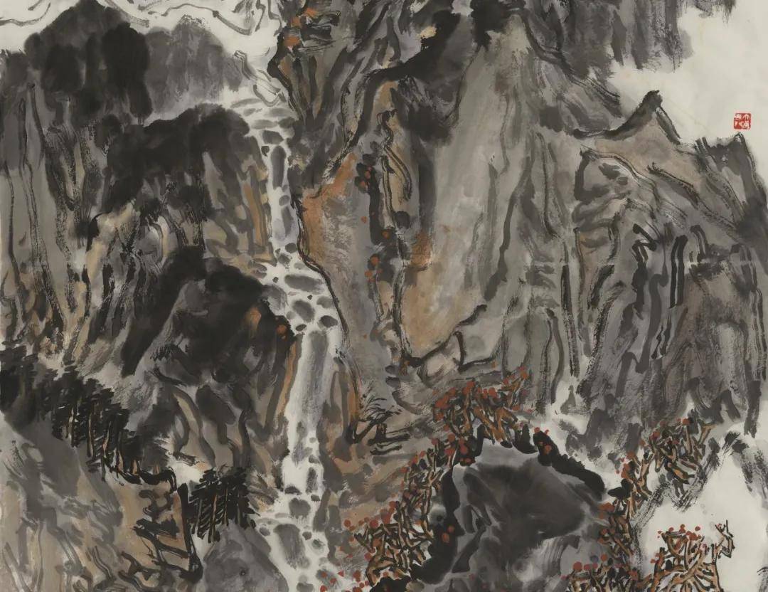 陈仕彬国画山水作品白日悬秋天七