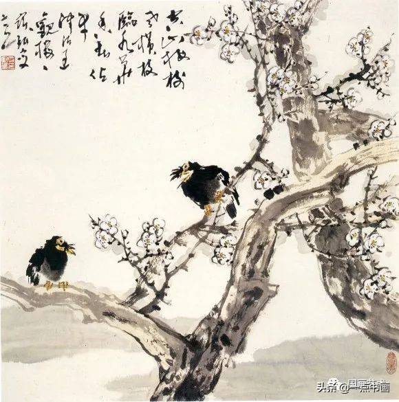 花鸟画教程 空山横梅