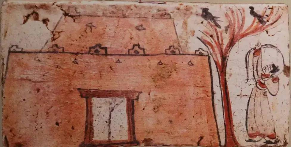 坞堡射鸟画像砖 高台县博物馆藏