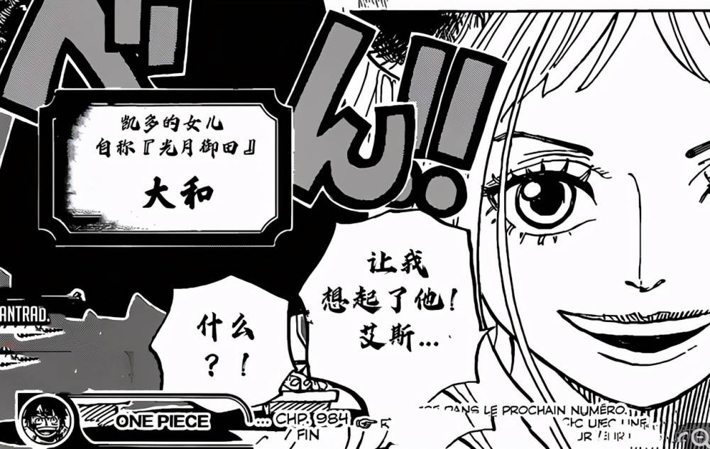 大和是和之国篇中出现的一位大美女,她是凯多的女儿,一开始大和带着