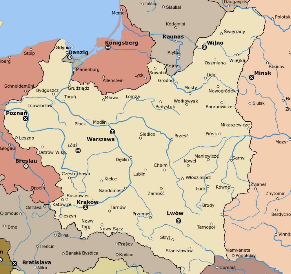 一战后波兰地图图片