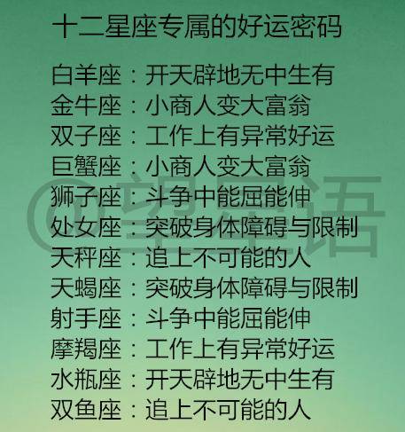十二星座专属的好运密码十二星座爱情的温度