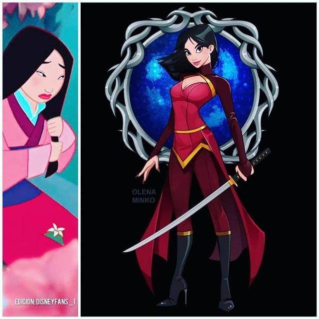 迪士尼公主变身暗黑女神,乐佩公主姿势妩媚,艾莎像个反派