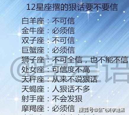 12星座撂的狠话要不要信 十二星座最讨厌被人如何看待呢