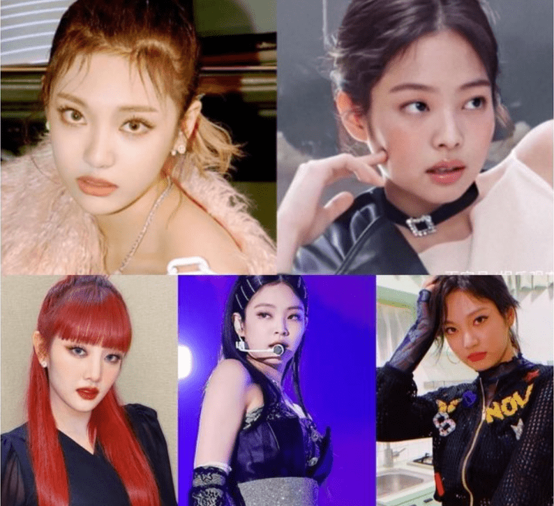 和圆圆的脸,所以从轮廓上看就很相似,成员ningning的脸型与jennie很像