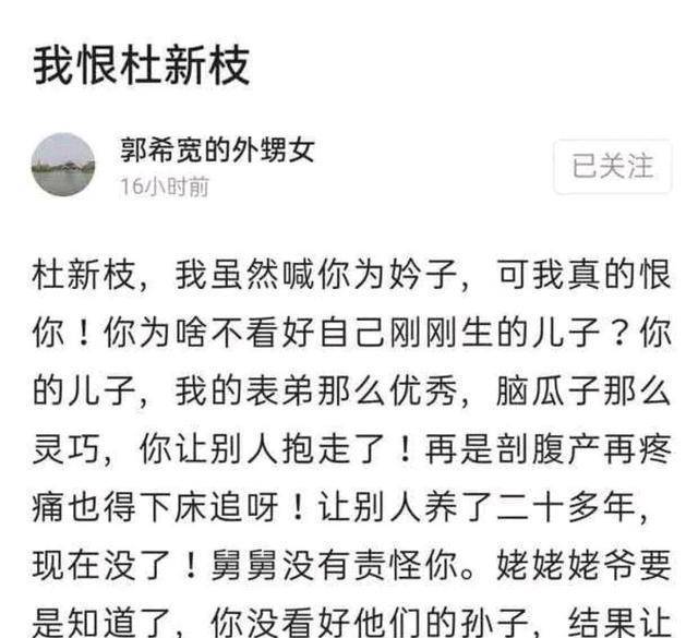 原创开庭在即老杜删文熊磊闭嘴郭希宽外甥女披挂上阵杜新枝我恨你