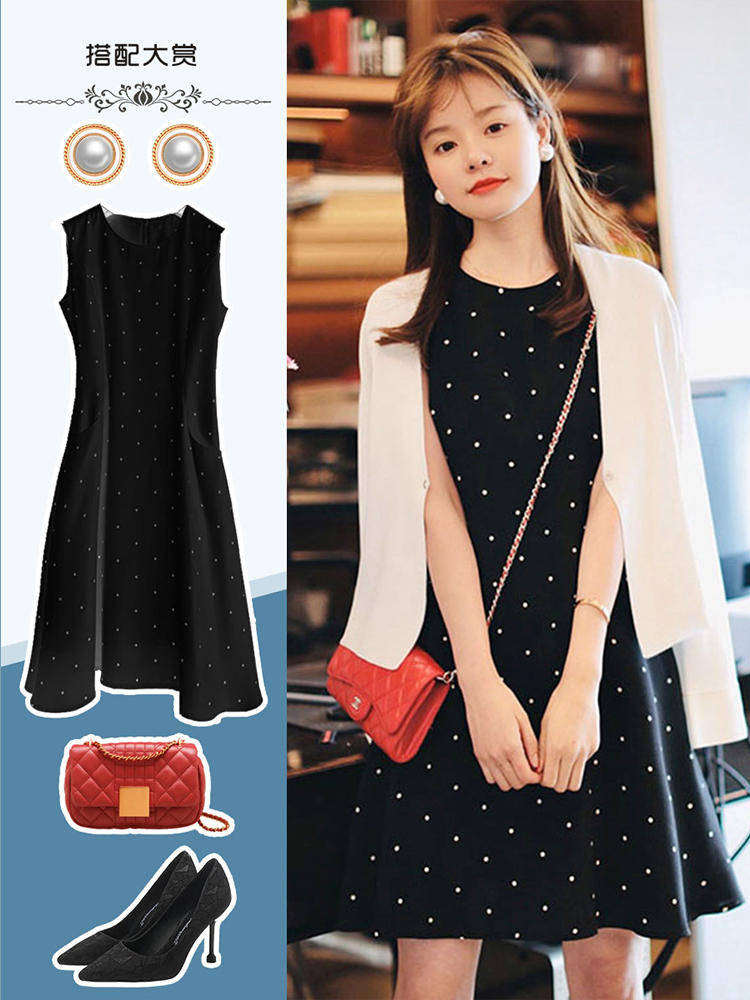 米色|优雅无袖纯色连衣裙，穿出清新淑女风