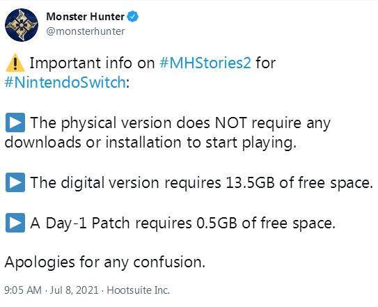 怪物猎人|《怪物猎人物语2》首日补丁0.5G 实体版无需额外下载