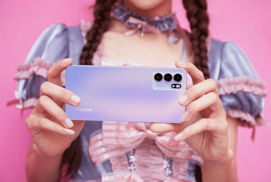 原创提前预定今夏潮品opporeno6星黛紫精致图赏高贵又梦幻