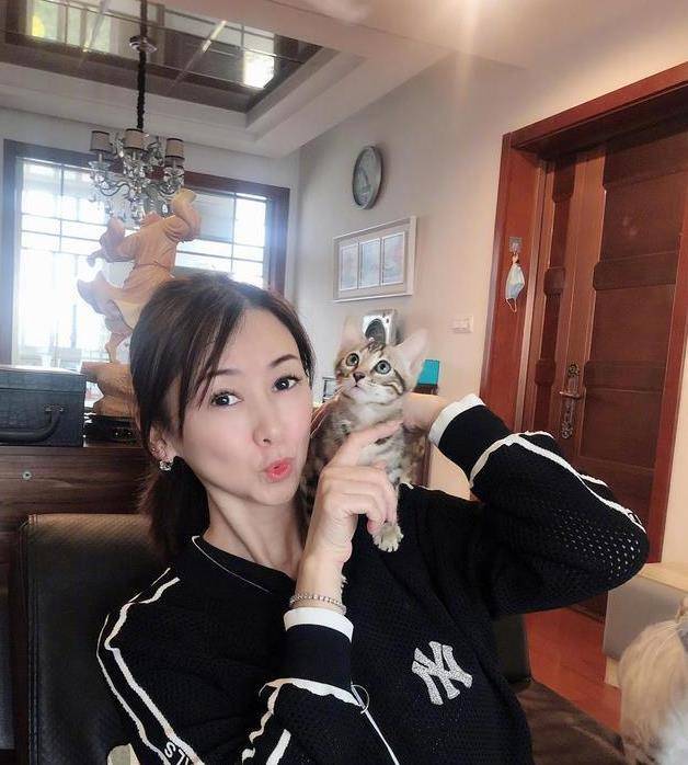 自拍|翁虹是真的老了，穿运动服和猫猫自拍，美颜滤镜也难掩中年气质