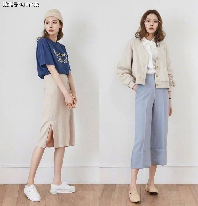 颜色|155cm穿搭成小高个，T恤衬衫阔腿裤+连衣裙，清爽显瘦又显高