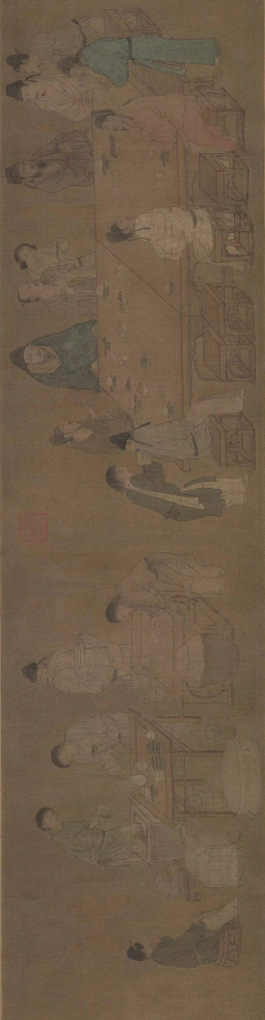 宋人画的《春宴图》局部(佚名) 故宫博物院藏宋人李公麟的《蜀川胜概