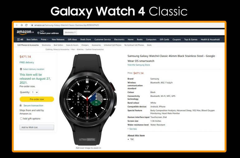 设计|约合1600元起，三星Galaxy Watch 4系列惨遭亚马逊全面泄露